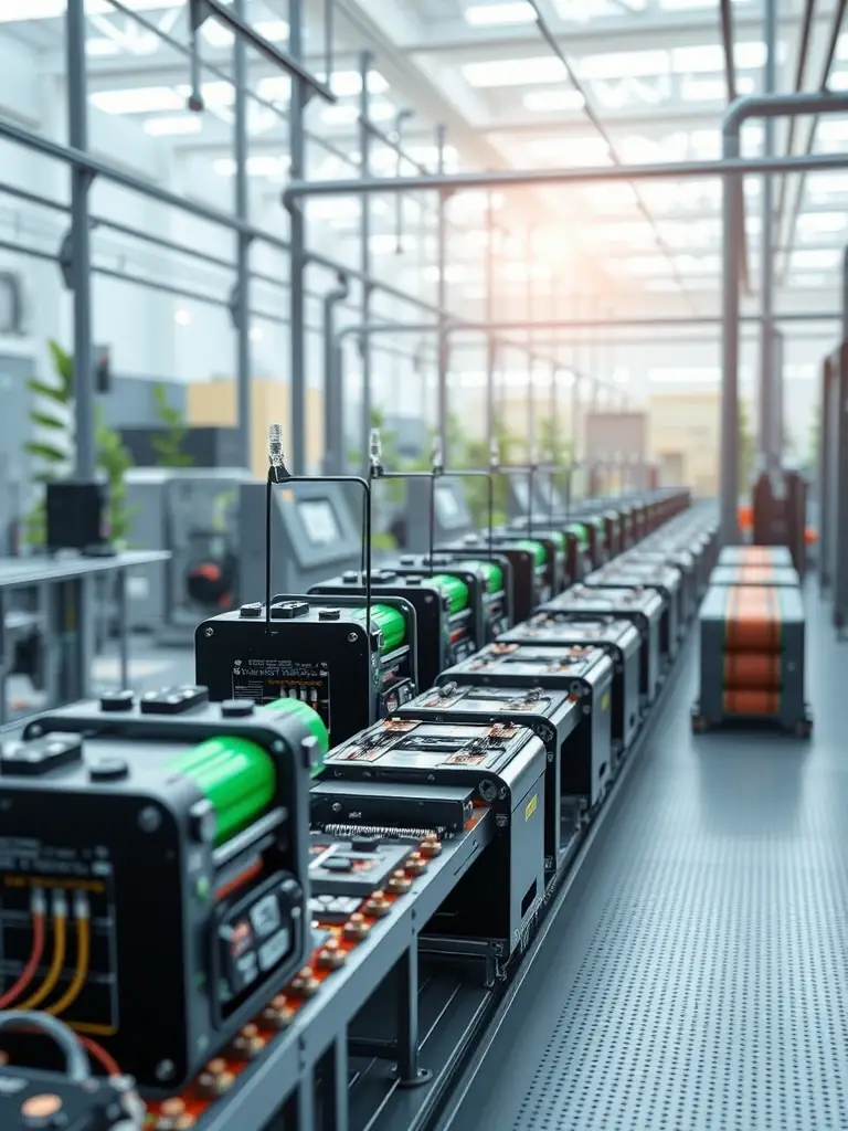 A visual representation of the circular economy, showing how recovered materials from EV batteries are used to create new batteries or other products, emphasizing sustainability.