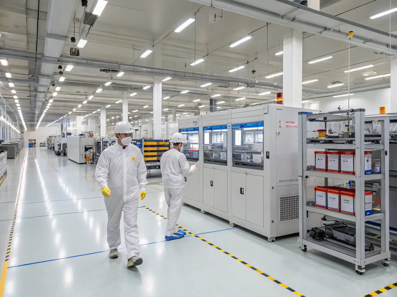 EV batteries being safely processed in a recycling facility, showcasing OCM Canada's dedication to sustainable EV battery recycling practices.