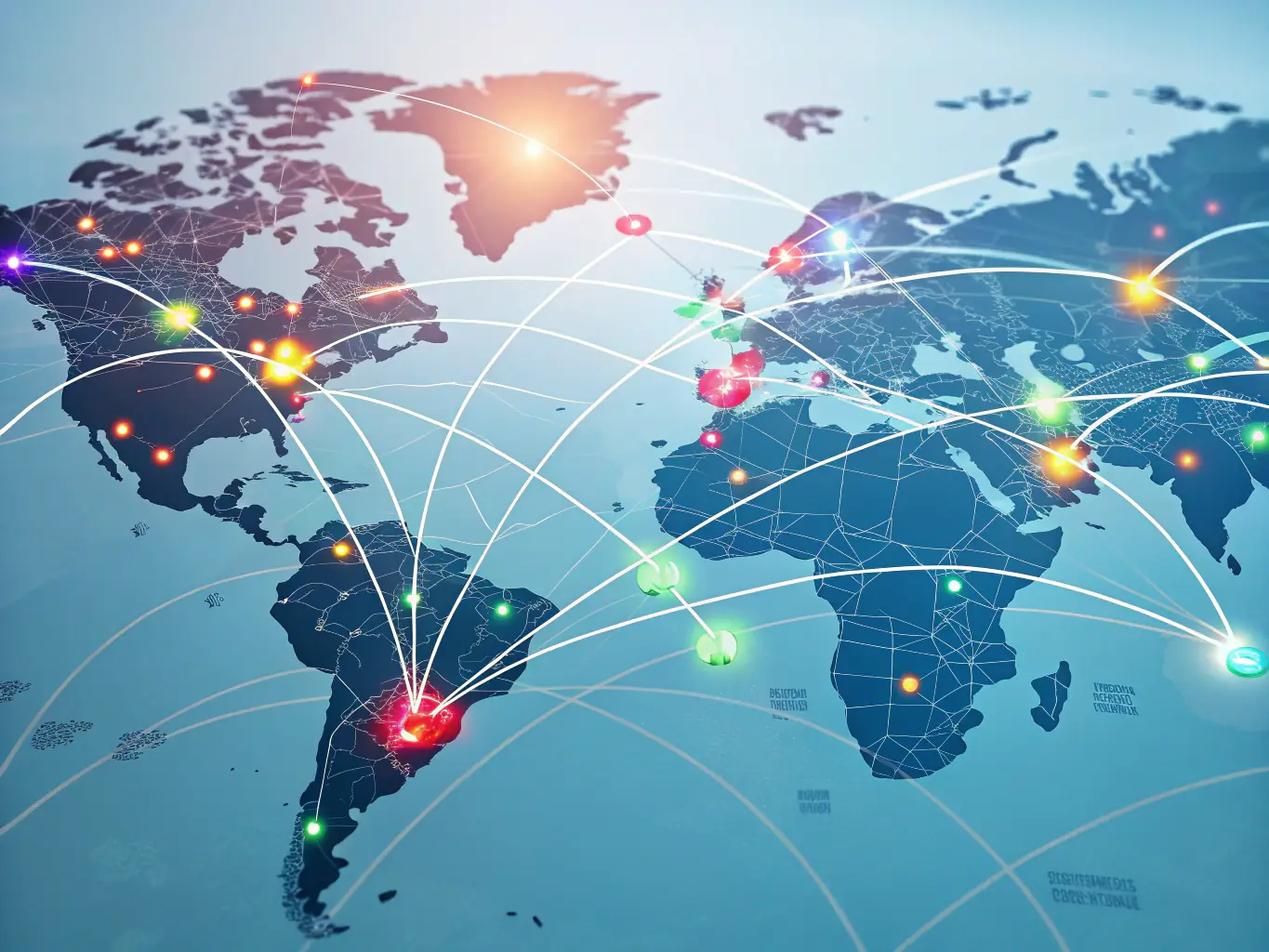 A network diagram illustrating OCM Canada's circular network connecting enterprises, recyclers, and suppliers across North America.